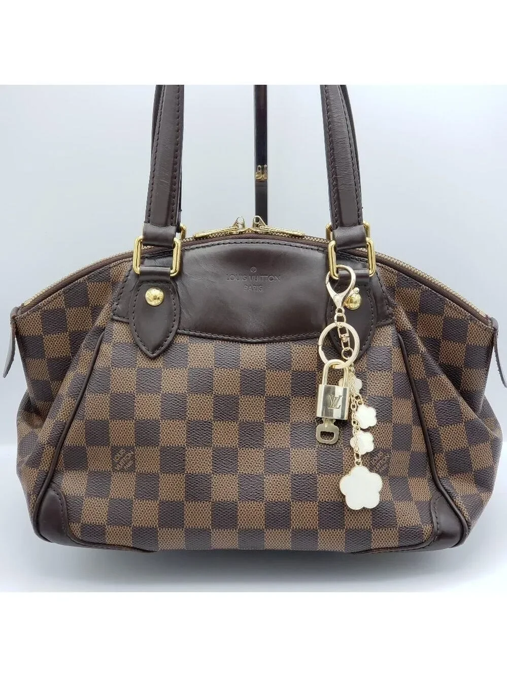 Authentic Louis Vuitton Lock & Key with Unbranded Flower Charm, Keychain